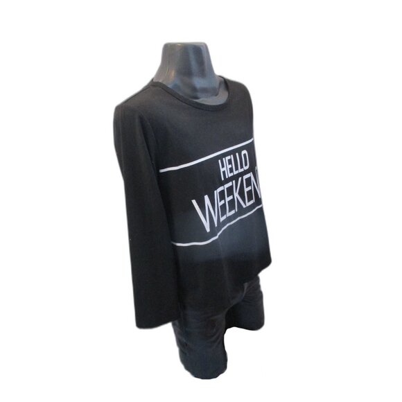 ๐ค HELLO WEEKEND Black Long Sleeve Tee (Size L) - Picture 6 of 7